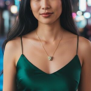 14 Karat gold-plated panther necklace with Swarovski crystals